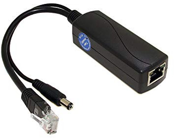 PoE Splitter 12V 1A Output with IEEE 802.3af Standard Compliant 10,100Mbps Power Over Ethernet Splitter Adapter for Security IP Camera CCTV Surveillance Device 5.5x2.1mm (PS5712P Black)