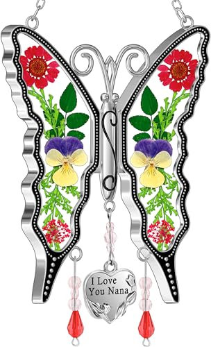 KY&BOSAM I Love You Nana`s Sonnenfänger aus Buntglas, Sonnenfänger, Geschenk für die Mutter zum Geburtstag (I Love You Nana's)