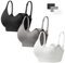 HBselect 3PCS Soutien-Gorge d'allaitement Soutien Gorge Maternité,Bra de Grossesse Postnatal Prénatale sans Armature(Noir+Gris+Blanc