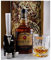 Geschenk Jim Beam Devil`s Cut Bourbon Whiskey + Kristall Glas + 2 Whisky Kühlsteine