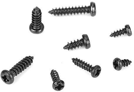 400 piezas de tornillos autorroscantes negros M2 / M2.6 Tornillos autorroscantes de cabeza plana cruzada Juego de surtido de tornillos autorroscantes, para plástico, madera, metal blando y más