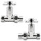 Straight Chrome Cross Head Traditional Radiator Towel Rail Valves