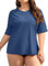 CharmLeaks Women's Plus Size Short Sleeve Rashguard Sun Protective UV Swim Shirt