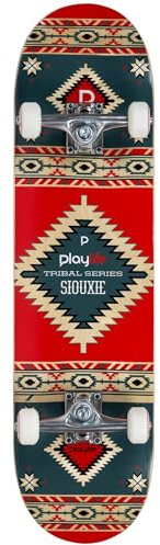 Playlife Skateboard Tribal Sioux, 31 / 8 - 79cm / 20,5cm, mit 50x30mm 95A Rollen, ABEC 7 Kugellager, Art. nr.: 880290