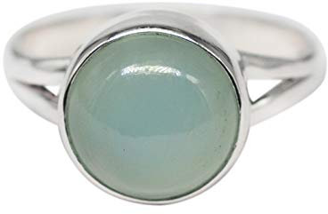 Meadows Ring Hergestellt Aus 925 Sterlingsilber Mit Chalzedon Und Edelsteine, Ringgröße 7, Fein Schmuck Von Crystalcraftindia