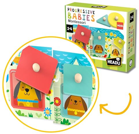 Headu Progressive Babies Montessori Da Più Grande Al Più Piccolo Mu53641 Gioco Educativo Per Bambini 2-4 Anni Made In Italy