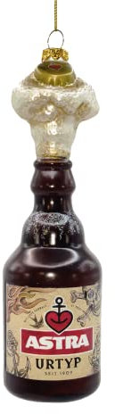 ASTRA Weihnachtsbaumanhänger, Christbaumschmuck Anhänger aus Glas in Flaschenform, Urtyp Knolle, Weihnachten auf St. Pauli