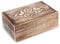 Ajuny Holz handgefertigte dekorative Box mit Diamantschnitzereien Braun und Weiß - Mehrzweck Verwendung als Schmuckaufbewahrung, Uhrenbox, ideal für Geschenke