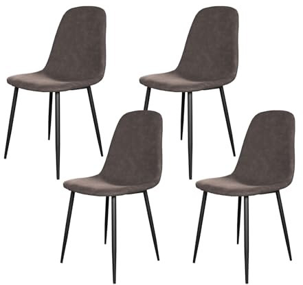 HTI living Stuhl Savannah PU 4er-Set Esszimmerstuhl Kunstleder Antikbraun