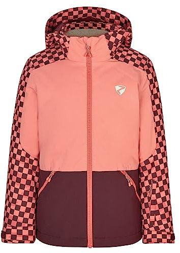 Ziener Mädchen AMELY Ski-Jacke, Winterjacke | wasserdicht, winddicht, warm, chessboard print, 104
