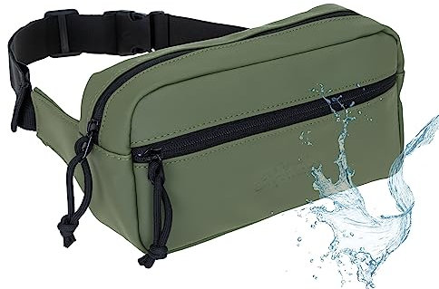Hüfttasche Bauchtasche Hydro Hip Waist Pack Bag Urban Wimmerl Gürteltasche Outdoor Plane wasserabweisend Unisex Damen Herren Crossbag Elephant 12827 Auswahl + Schlüsselmäppchen (Uni Oliv)