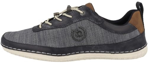 bugatti Sportlicher Sneaker mit Soft Fit Funktion, elastische Schnürsenkel, Dunkelblau, 44 EU