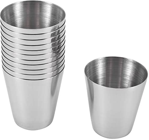 NIZEAMI 15 Pcs 30ml Stainless Steel Shot Glasses Drinking Wine Cups Shot Glasses Bulk for Camping Travel Coffee Tea Whiskey Liquor