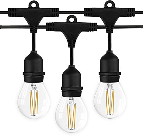 Ledvion - Lichterkette, 30M, Inklusive 30x E27 LED Silber, 30W, 2100K, IP65, Außenlichterkette