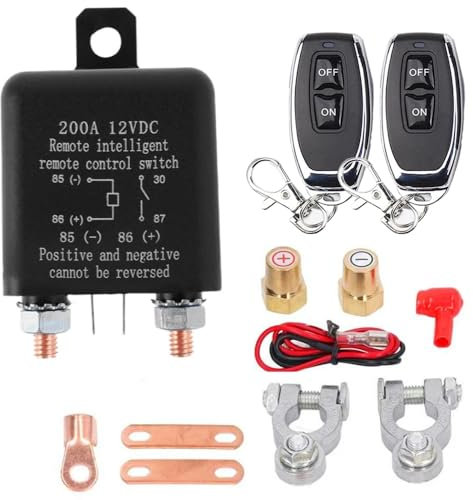 Relè DC 12V per interruttore batteria universale per auto con isolatore per telecomando automobilistico wireless che interrompe lo spegnimento antifurto (200A)