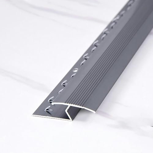 Carpet to Wood Floor Transition Strip, Z Molding Doorway Threshold Strip Metal, Tile Hardwood Edging Trim/Flooring Joining Strip, Cuttable (Color : Iron Gray)