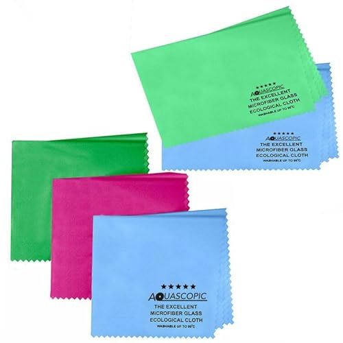 aquascopic Mikrofasertücher 40 x 50 cm und 50 x 70 cm – Set von 5 - streifenfreie Reinigung von Fenstern oder Spiegeln - Putztücher Vielseitig Einsetzbar - Micro Magic Tücher