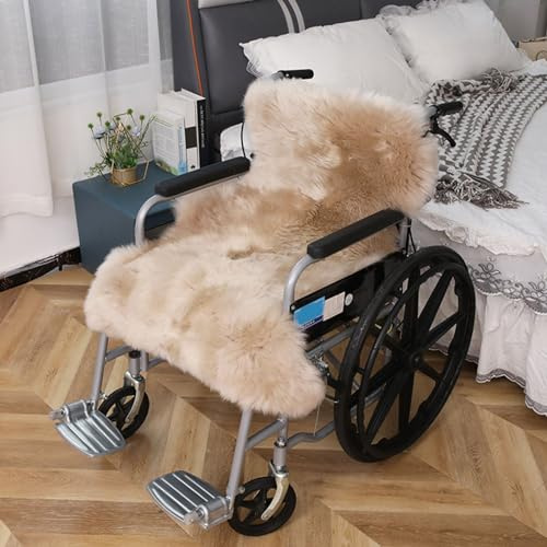 vanenferse Lammfell Rollstuhlauflage Lammfellauflage, Lammfelle Sitzkissen Vollfell Qualität, Naturally Sheepskins, Stuhlkissen, Rollstuhlauflage, Sitzauflage Fürs Auto