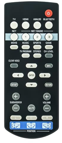 VINABTY Neu FSR86-ZP80780 Ersatz Fernbedienung FSR86 ZP80780 Fernbedienung Ersatz für Yamaha Soundbar YSP-1600 FSR86 ZP80780 Remote Controller
