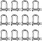 Schäkel D-Form, 304 Edelstahl D-Ring-Schäkel, M4 Edelstahl Schäkel, D Ring Schäkel Gerade,D Schäkel, D Schäkel Edelstahl, für Takelage Stahlseil Kordeln Ketten Schäkel,12 Stück