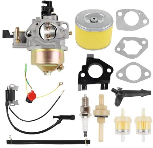 GX340 Generatore di tosaerba Kit di sostituzione del carburatore con bobina di accensione per Honda GX390 GX 390 GX 340 13HP 11HP GX340U1 GX340R1 GX340K1 WT40XK1 WT40XK2, sostituibile #16100-ZF6-V01