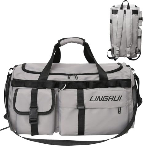 ZAYOKO Reisetasche Large Capacity, Sporttasche Rucksackfunktion, Fitness Trainingstasche mit Schuhfach und Nassfach, Gym Bag für Reisen, Sport, Fitness