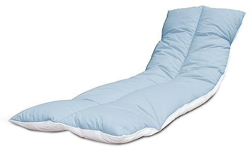 Lancashire Textiles Sun Lounger Cushion Folding Sunlounges Chair Cushions Topper Pads Reclining Home Garden Furniture Outdoor Cushion 190cm (Sky Blue, 60 X 190 CM (Pack of 2)