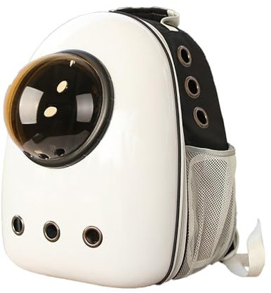 Sac à Dos pour Chat avec Hublot, Sac de Transport Capsule Spatiale pour Animaux, Respirant & Ventilé pour Un Transport Sécurisé, Sac à Dos Portable pour Chatons, Chiots & Petits Animaux(A-Black)