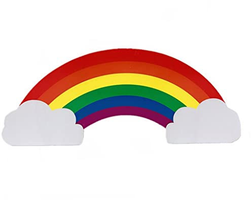 QMOWIZ Pencil pot Acrylic Pen Holder Desk, Kids Desk with 5 Compartments, Cute Rainbow Desktop Pencil Holder for Office Storage School Storage Pen Cup