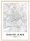 JUNOMI® Frankfurt Poster 50x70 cm mit Rahmen Natur, Wohnzimmer Deko, Modernes Wandbild, Frankfurt Bild, Wandbild mit Rahmen, Stadtplan Poster Frankfurt, perfekte Geschenkidee für Frankfurter