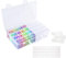 Flearitzo Cajas de Accesorios de Pintura de Diamantes - 64 Rejillas de Compartimento Transparente con 64 Etiquetas Contenedores de Almacenamiento de Pintura Diamante para uñas joyas y manualidades