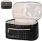 KYYGKY Trousse de Maquillage,Organisateur de Maquillage de Voyage Trousse Maquillage Imperméable Sac de Toilette Trousse de Toilette Voyage Sac à Cosmétiques Noir avec Séparateur et Poignée pour Femme