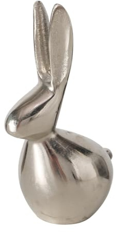 MF Lapis Deko-Hase, 12,2 cm, Aluminium Silber-Finish, Handgefertigt