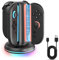 TRANSNOVO Ladestation Kompatibel mit Nintendo Switch 2, 4-Fach Controller Ladestation mit LED-Anzeigen, 9 RGB-Beleuchtungsmodi, Gleichzeitiges Laden von 1–4 Joy-Cons（Nicht für Switch 2017 und OLED）