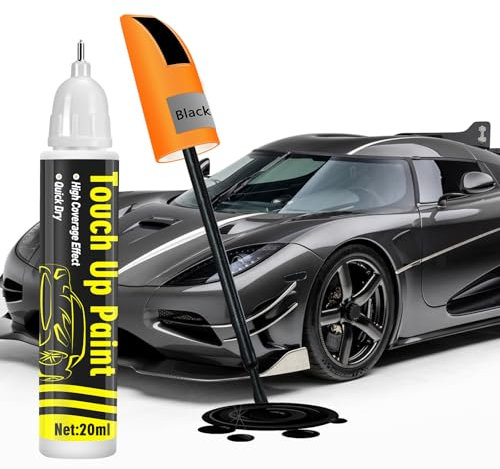 prowithlin Stylo Retouche Peinture Carrosserie - Efface Rayure Noire, Solution Rapide pour Carrosserie, Voiture Carrosserie & Jante Alu, Stylo Peinture Voiture (noir, 1 lot)