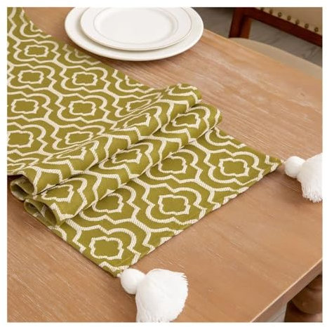 Chemin de table à thé - Drapeau de style marocain - Décoration de Noël - Long meuble à chaussures - Drapeau de lit - Écharpe à queue de lit - B, 33 x 180 cm