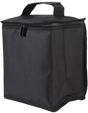 SUNGOOYUE Camping Gas Canister Holder, Thickened Oxford Fabric Organiser Bag with Sponge Partitions for 6 Tanks Bottles Lanterns Hiking Picnic Outdoor Gear (Black)