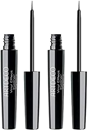 ARTDECO Vinyl Effect Eyeliner Long-Lasting - Flüssiger Eye Liner langanhaltend und wasserfest, glänzender Gloss Effekt, schwarz - 1 x 4,5 ml (Packung mit 2)