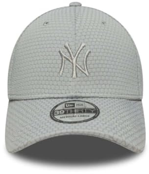 New Era Adult's 39Thirty Stretch Mesh MLB New York Yankees Baseball Cap Hat Grey Size Medium/Large