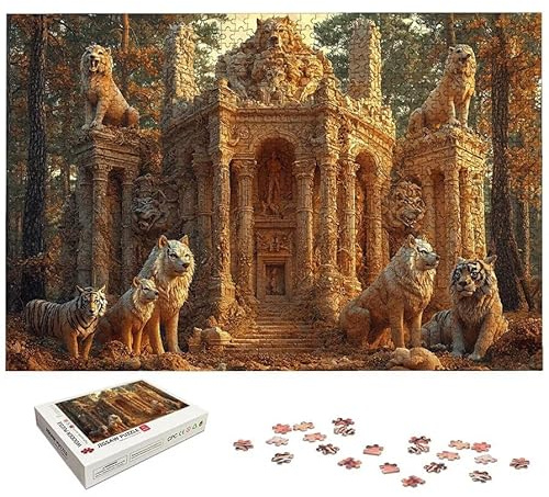Puzzle 1500 Teile, Tier Puzzle 1500 Teile Erwachsene, Schloss Holzpuzzle Erwachsene, Puzzlespiele für Die Ganze Familie, EIN Herausforderndes Rätsel, Holzpuzzle für Deko Wohnzimmer, Geschenke, -5021