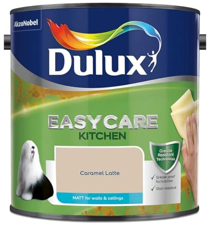 Caramel Latte Dulux Easycare Kitchen Matt Emulsion Paint 2.5L – Grease & Stain Resistant, Washable Matt Finish, Durable Interior Paint for Kitchen Walls & Ceilings