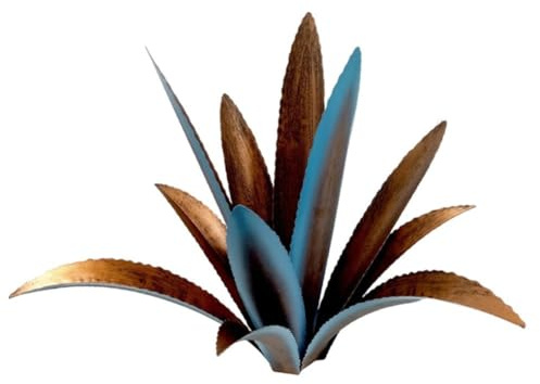 FUANA Metall Agave Garten Skulptur Outdoor Hof Rasen Dekoration Eisen für Kunststück 56x48.5cm Blau/Grün/für Rot