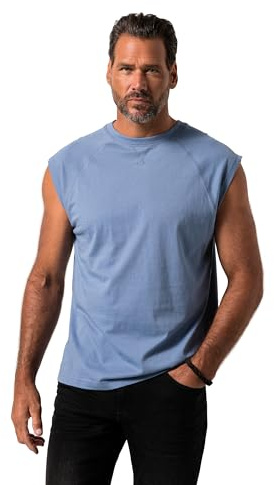 JP 1880 Herren große Größen Übergrößen Menswear L-8XL Tanktop, überschnittene Schultern, Rundhals Jeansblau 4XL 826660723-4XL