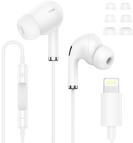 Auricolari con cavo, per iPhone 14 Pro Max | Apple Cuffie Lightning con microfono e controllo del volume HiFi Audio Stereo per iPhone 14/13/12/11/XR/XS/X/8/7/SE, i Pad