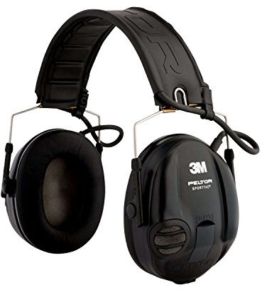 3M Peltor SportTac Impuls-Kapselgehörschutz für Jäger und Sportschützen, inklusive Batterie AAA, SNR 26 dB, 1 Stück, STAC-RD, schwarze und rote Schalen