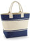 Strandtasche Shopper Einkaufstasche Badetasche weiss blau (natur/marine)