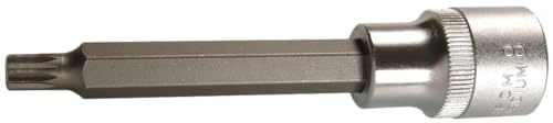 SW-Stahl 05228L Vielzahn-Einsatz M16 x 100 mm - Innenvielzahn 1/2 Nuss | Schraubendreher-Einsatz aus Chrom-Vanadium-Stahl, bruenierte Oberflaeche, XZN Profil, lange Ausfuehrung, 12,5 mm Antrieb