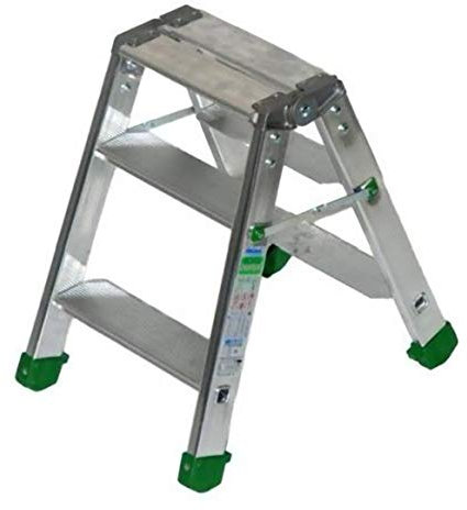 SGABELLO DUPLA IN ALLUMINIO 2 GRADINI + PIANO CON DOPPIA SALITA