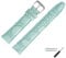 MARBURGER Uhrenarmband 18mm Leder Tuerkis Silber Kroko (Caiman) Prägung Mit Naht - Montage Set 5291859000120