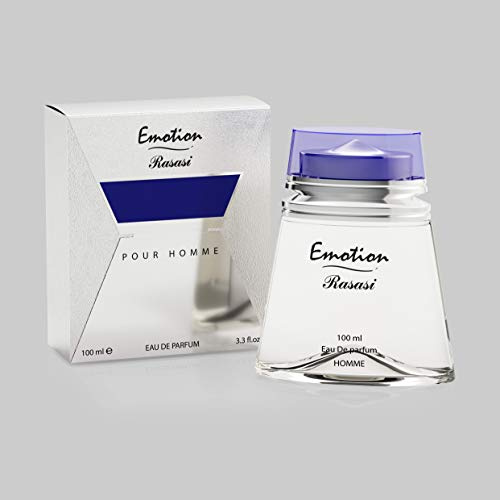 RASASI Emotion for Men EDP - Eau De Parfum 100 ML (3.4 oz) | Middle Eastern | Encaptures Fresh Notes or Bergamot & Orange Blossom in Opening, Floral Heart & Base w/Musk | Live & Feel Perfumes